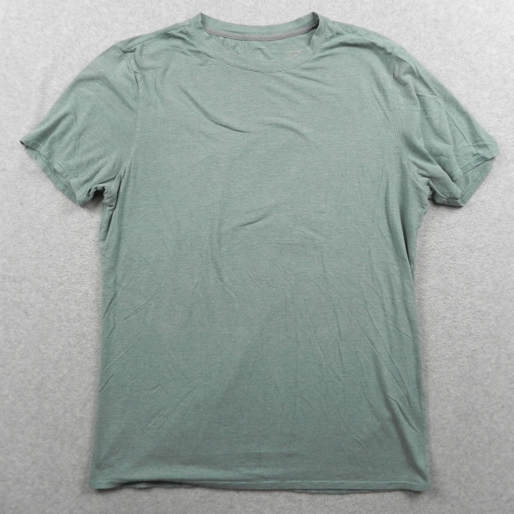 Hylete T-Shirt Mens Medium Stretch Flex Crew Neck Tee Green Short Sleeve